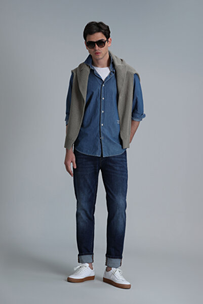 Lufian Anatol Smart Jean Erkek Pantolon Regular Fit Mavi