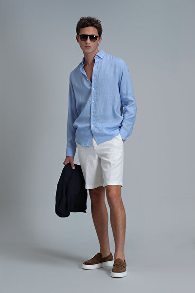 Lufian Peler Spor Erkek Chino Şort Slim Fit Beyaz