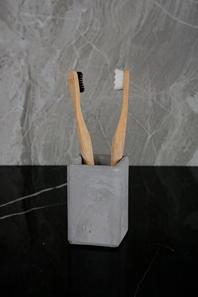 betonmall 3 Piece Marble Patterned Concrete Bathroom Set Liquid Soap Dispenser Toothbrush Holder Solid Soap Dispenser