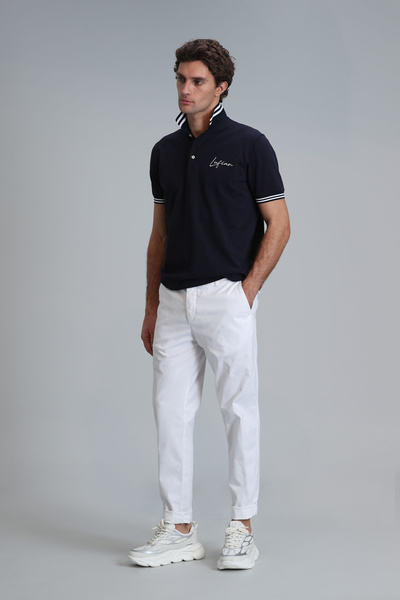Lufian Tom Smart Erkek Chino Pantolon Slim Fit Beyaz