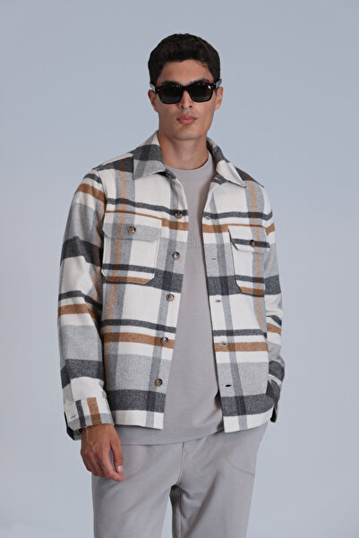 Lufian Fera Erkek Basic Gömlek Slim Fit Gri