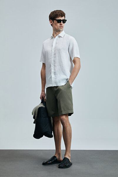 Lufian Bert Men's Basic Shirt Comfort Fit White