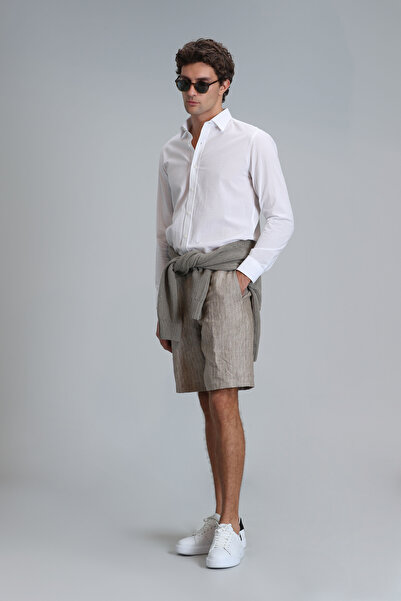 Lufian Andre Spor Erkek Chino Şort Slim Fit Bej