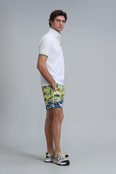 Lufian Tricou polo alb Match Smart pentru bărbați