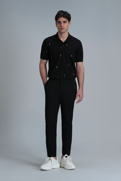 Lufian Ανδρικό μπλουζάκι πόλο Pascal Smart Black