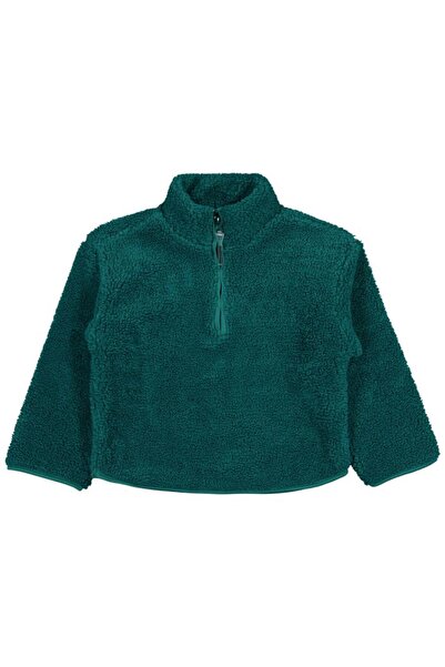 Civil Boys Piped Half Zipper Sweatshirt for Ages 6-9 - Green 9-10 Years Old