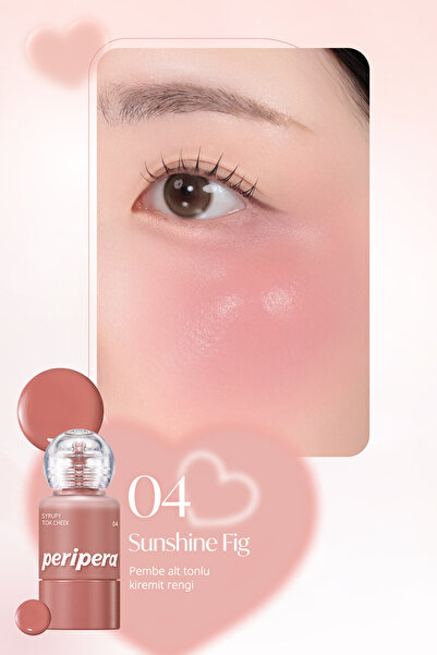 PERIPERA İnce Yapılı, Ciltle Bütünleşen, Pigmentli Likit Allık Syrupy Tok Cheek (04 Sunshine Fig)
