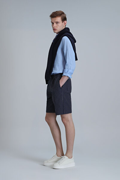 Lufian Curtıs Spor Erkek Chino Şort Slim Fit Lacivert