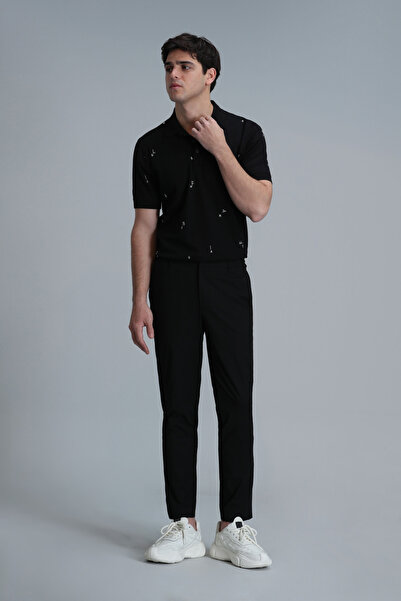 Lufian Ανδρικό μπλουζάκι πόλο Pascal Smart Black