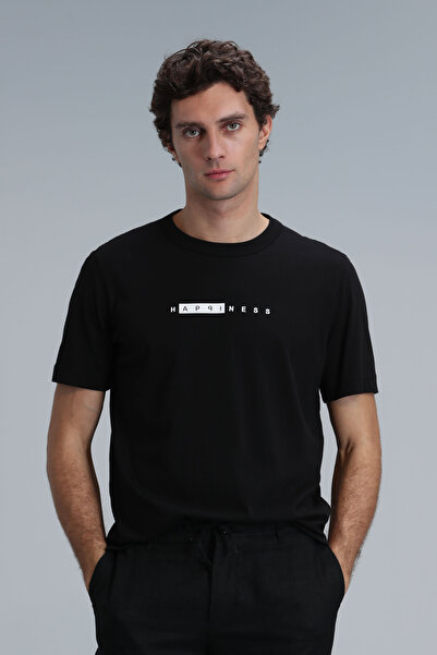 Lufian Μαύρο γραφικό T-Shirt Kane - Μοντέρνο