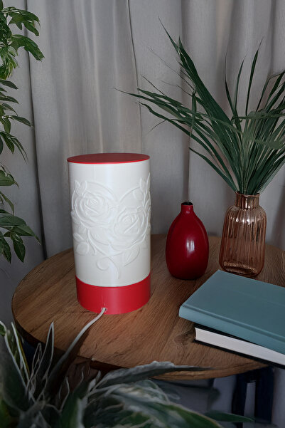 PAYİDAR MODEL Hi̇ra Model – Rose & Heart Embossed Led Night Light, 25 cm