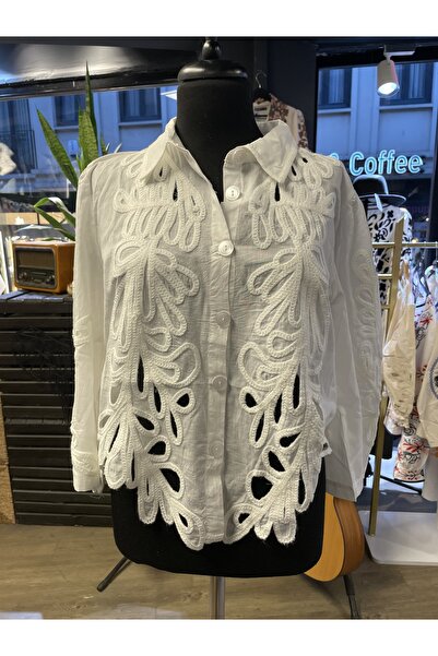 By-esq Women's Embroidered Sweatproof Seasonal Cotton Shirt