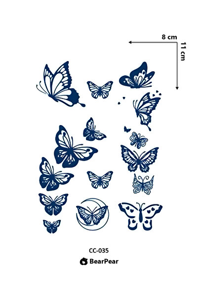BP Tattoo 1 Ay Kalıcı Kelebekli Geçici Dövme 24 Saat Sonra Kararan Dövme Tattoo