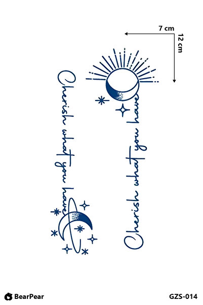 BP Tattoo 1 Ay Kalıcı Minimal Gezegen Yıldız Güneş Dövmesi Minimal Dövme