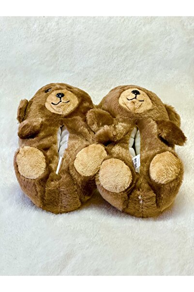 Bayramoğlu Ayı Figürlü Sessiz Taban Pofuduk Ev Terliği