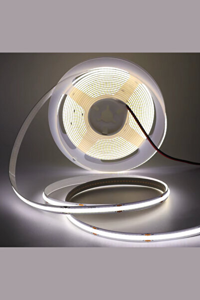 DEMİRLED 12V Cob Şerit Led 8MM 320 Ledli Esnek Beyaz Cob Led IP20 (5 Metre)
