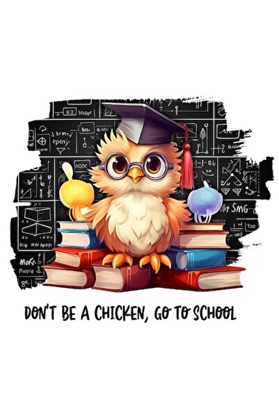 OEM Autocolant bufniță cu ochelari, șapcă de absolvire, cărți, tablă, „Go to ...