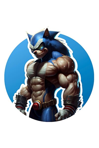 OEM Autocolant personaj Sonic, Arici, Bordură albă, Vinil PVC, 10 cm