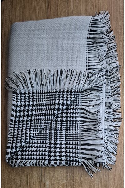 Love Fuchsia Underwear Double Sided Plaid Wool Shoulder Shawl - 70x190cm - Winter Shawl