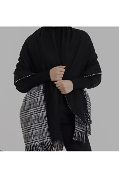 Love Fuchsia Underwear Double Sided Plaid Wool Shoulder Shawl - 70x190cm - Winter Shawl