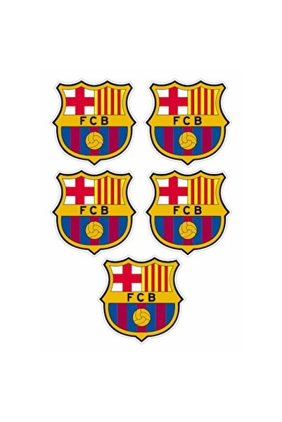autostickere Set de 5 stickere decorative - FC Barcelona, ​​10 cm fiecare