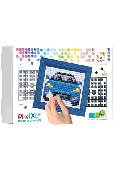 Pixelhobby Set de hobby creativ, Pixel XL Mosaic cu ramă, Mașină albastră, 500 de piese