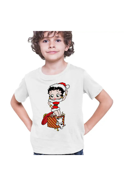 OEM Tricou Copii Baieti Betty Boop Craciunita Mos Craciun
