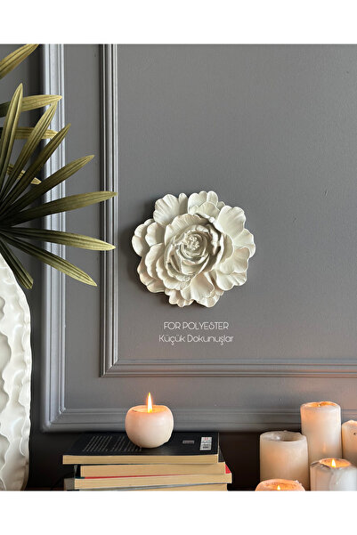 Wall Accessory Single Ecru Flower Trinket/Wall Combination/Home-Office Decoration