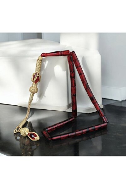 İnan Tesbih 1000 AYAR GÜMÜŞ KAZAZ PÜSKÜLLÜ KESME MODEL ATEŞİ KEHRİBAR TESBİH