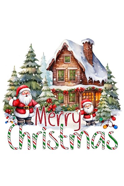 autostickere Autocolant Crăciun Fericit - vinil PVC, bordură albă, 10 cm