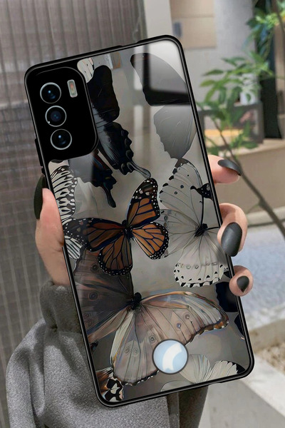 Reeder S19 Max Pro S Uyumlu Siyah Kelebek Tasarımlı Glossy Premium Kılıf