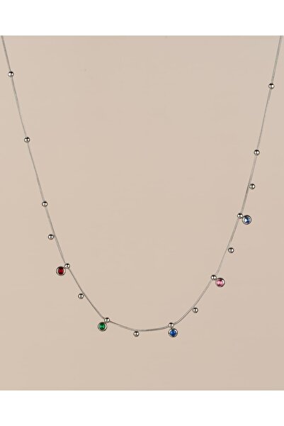 Portakal Esintisi قلادة فولاذية مستديرة ملونة من الزركون من كولوريا