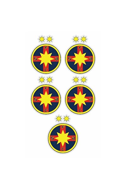 autostickere Set of 5 decorative stickers, FCSB, 10 cm each