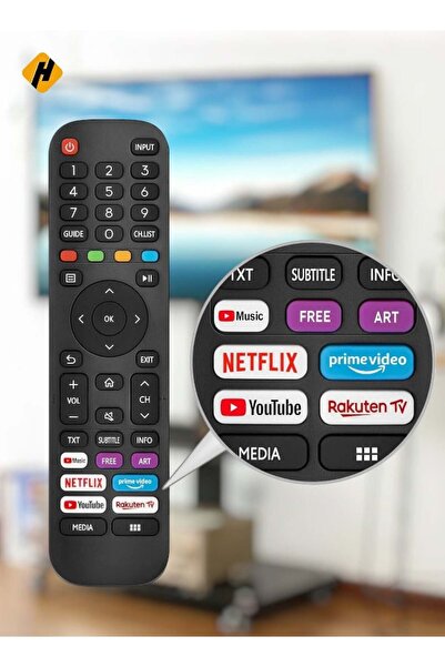 Generic Universal Replacement Remote for VIDAA TVs EN2G30H/EN2A30 with Netflix, Prime Video, YouTube, Rakute
