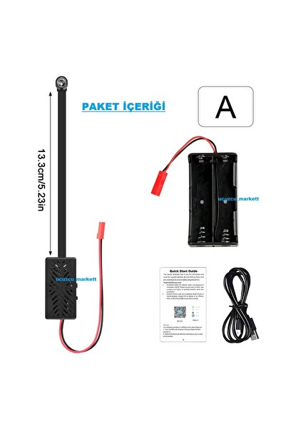 Kalite Wifi Mini Güvenlik Kamera (Uzaktan Izleme-Ses-Hafıza Kart Kayıt-Hareket Algılama)