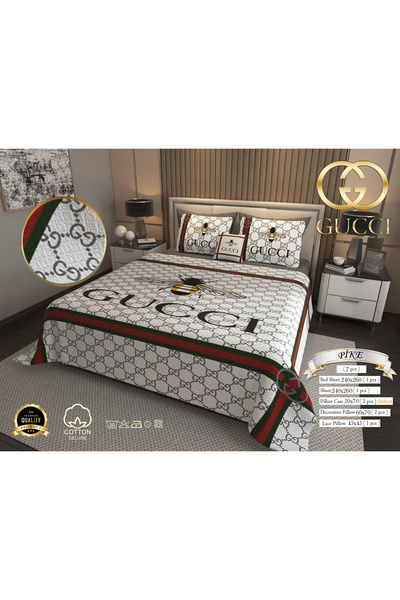 Marcalanya Luxury Cotton Satin Pike Set Double Size 3D Digital Printed 6 Piece – Luxury Duvet Cover Set Mode