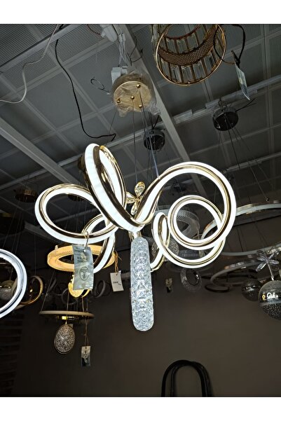 Roza Bej Model 3 Renk Çift Yönlü modern Ledli Salon Oturma Odasi Avize