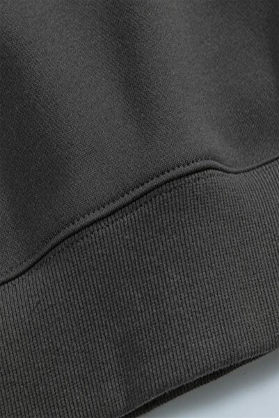 VSRN You Look Design Printed Oversized Black Hooded Sweatshirt