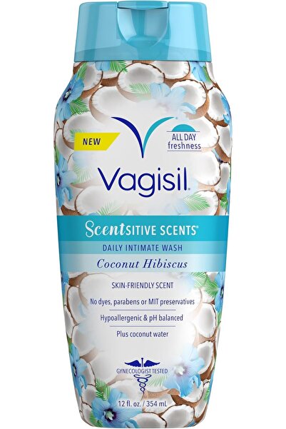 Vagisil غسول يومي للمنطقة الحساسة للنساء من سينسيتيف سينتس، جوز الهند والكركد...