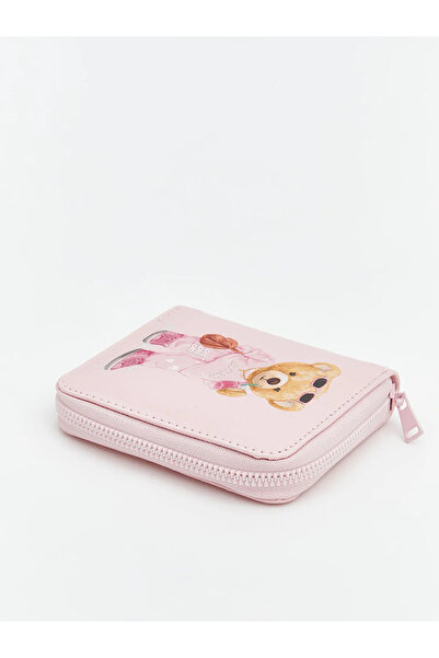 LC Waikiki LCW ACCESSORIES YEBU Pembe Ayı Teddy Baskılı Kız Çocuk Cüzdan