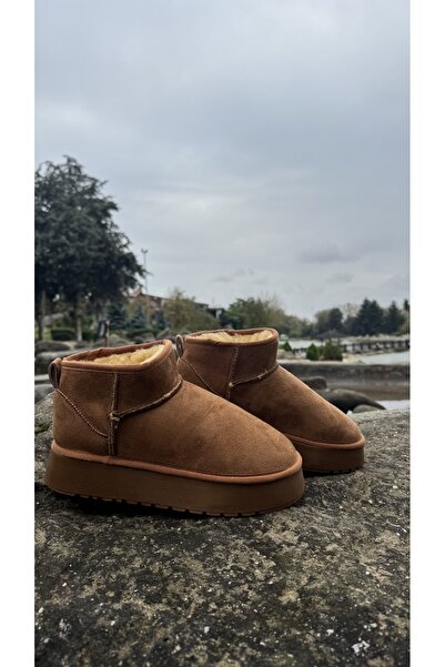 FREE MARKA Taba süet içi kürklü kadın bot