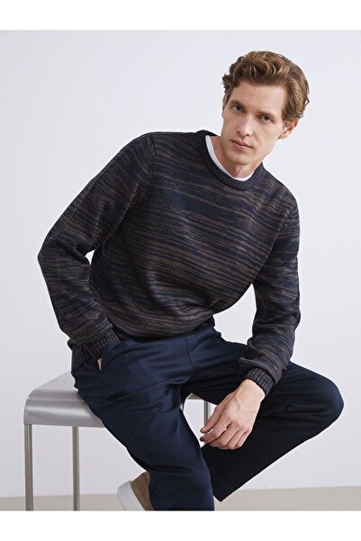 LC Waikiki Ανδρικό πλεκτό πουλόβερ LCWAIKIKI Classic με μακρυμάνικο λαιμόκοψη