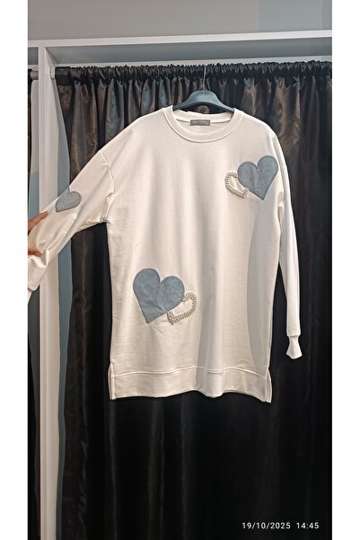 azram Heart Embroidered Pearl Detailed Hijab Tunic