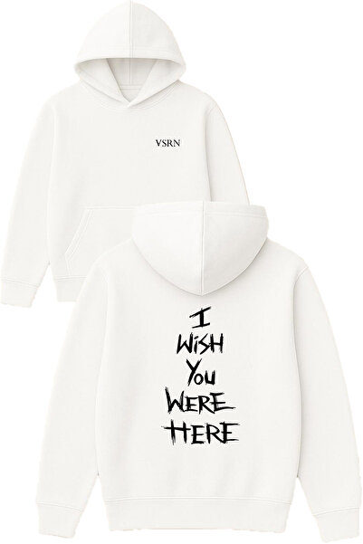 VSRN أتمنى لك أن تكوني سويت شيرت ديزاين مطبوع قصة فضفاضة وايت بغطاء رأس