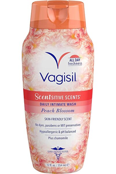 Vagisil Scentsitive Scents Daily Intimate Feminine Wash for Women, Peach Blossom, 12 Fluid Ounce