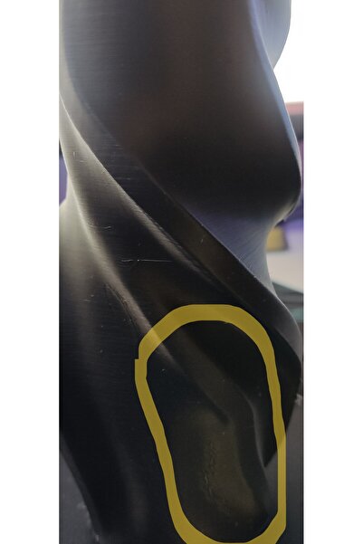 3DPROGA (KUSURLU) 3D Baskı SİYAH Dekoratif Vazo – 15 cm