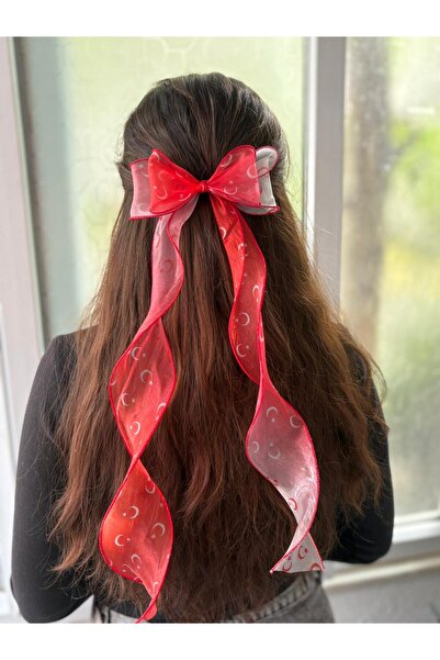 Melkady Aksesuar Melkady 523B - Organza Flounced Crescent Star Luxury Automatic Buckle