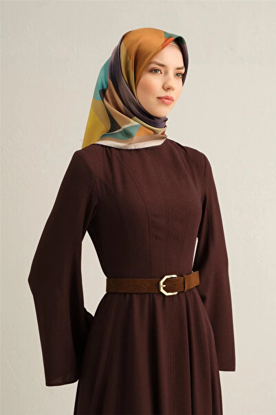 Armine Geometrik Desenli Sura Saf İpek Eşarp - 8834D 04
