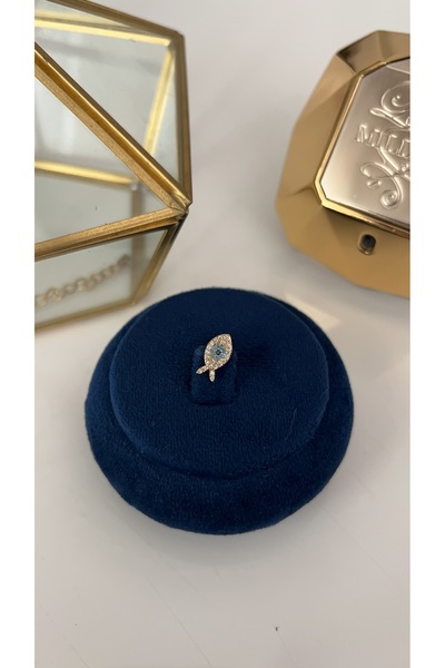 SU PERİSİ TAKI BİJUTERİ Cerrahi Çelik Gold Nazar Boncuğu Detaylı Balık Piercing, Tragus, Helix