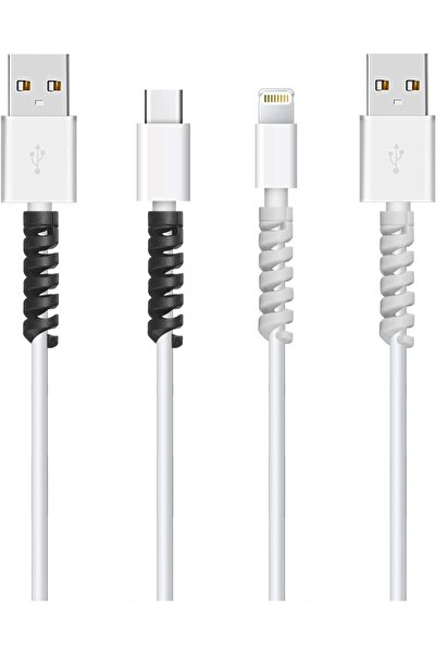 007 High-Flex Silicone Micro USB Cable Protectors - 12 Pack (Gray & Black) - Gitek